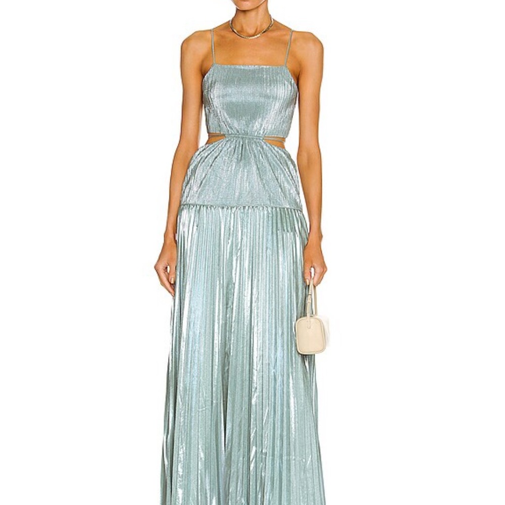 Jonathan Simkhai Daisy Pleated Maxi Dress in Willow
